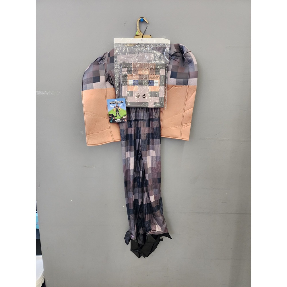 Minecraft Boys Steve Netherite Armor Deluxe Costume Gray Polyester Size Medium